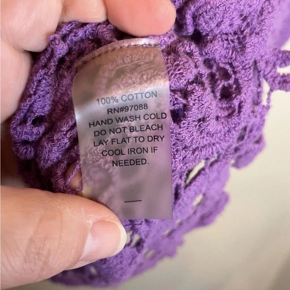 dELiA*s Women's Purple Lace Short Sleeve Crop Top Size XL EUC Y2K Style Vintage - Picture 5 of 6